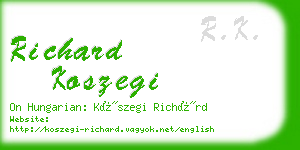 richard koszegi business card